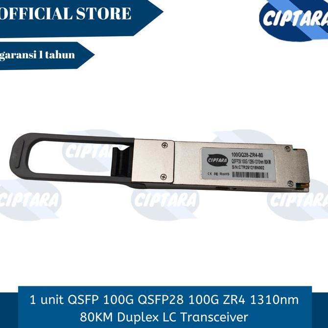 TERLARIS 1 UNIT QSFP 100G QSFP28 100G ZR4 1310NM 80KM DUPLEX LC TRANSCEIVER
