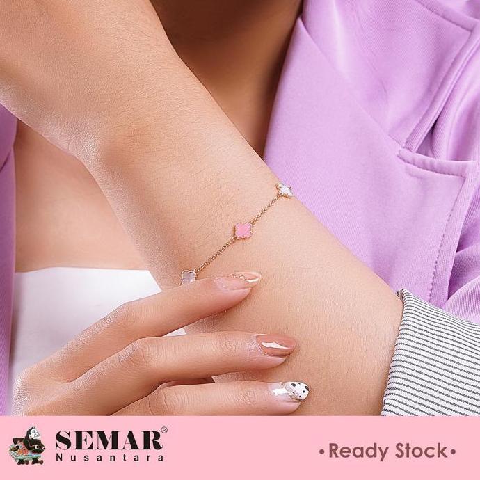 Ss1Qo0Fjc1 - Gelang Emas Black And White Clover Gold 10K Semar Nusantara