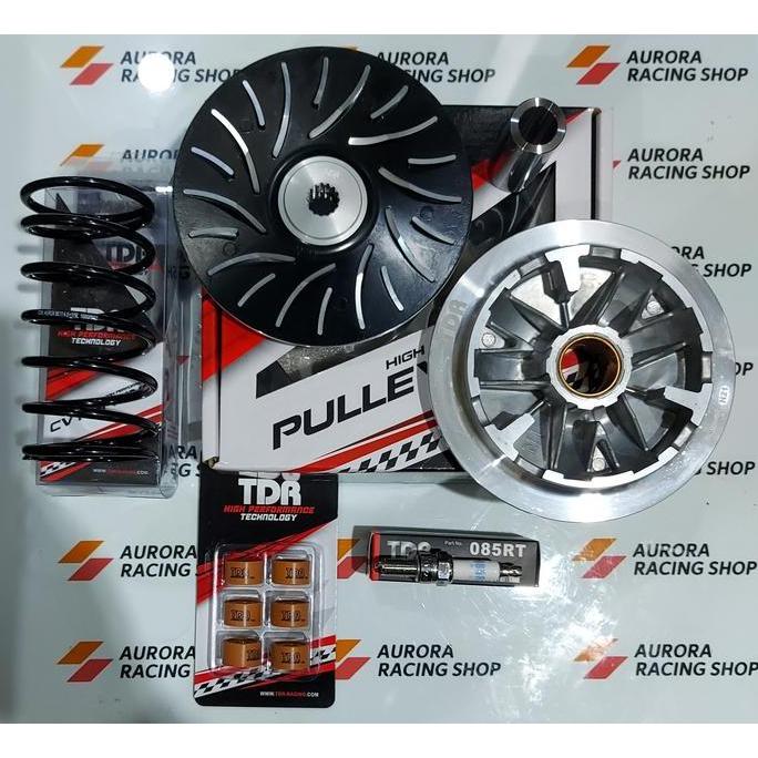 PAKET AKSELERASI TDR AEROX 155 - CVT PULLEY - ROLLER - BUSI - PER CVT - ORIGINAL ORIGINAL DAN TERPER