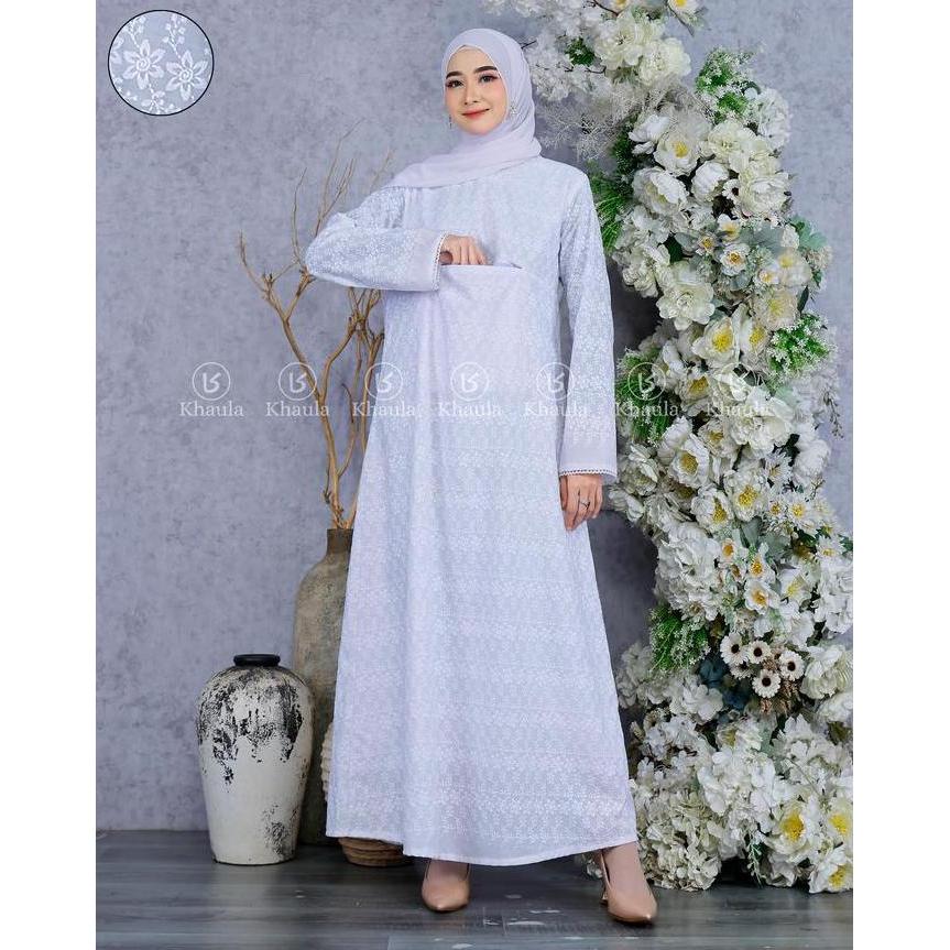 Gamis Haji Dan Umroh Kantong Depan Katun Rubiah/Gamis Putih Polos/Perlengkapan Haji Dan Umroh Polos 