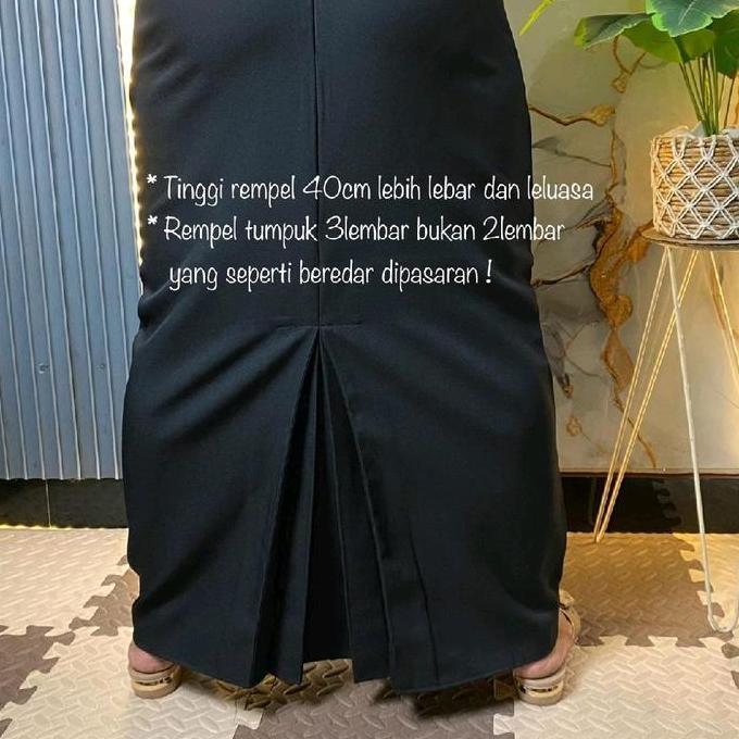 TAMPIL MODIS  ROK KERJA SPAN REMPEL BELAKANG / ROK FORMAL / ROK GURU ROK MAXI Hitam Panjang Nyaman K