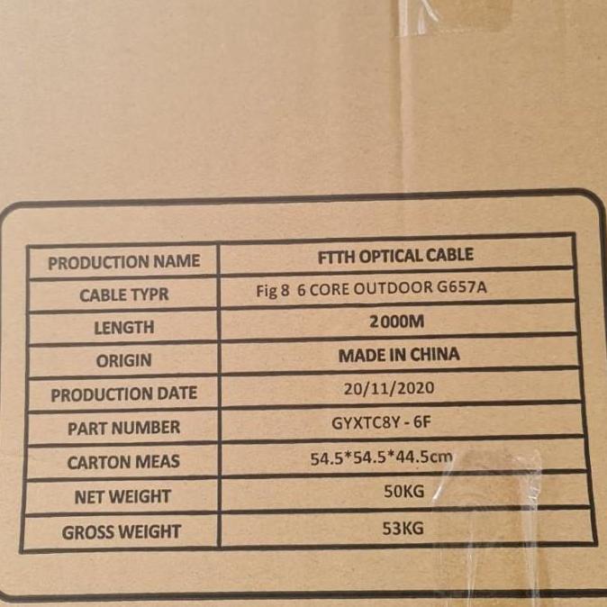 TERLARIS DROP WIRE FO 6 CORE FURE 8 2 KM DW FO 6 CORE