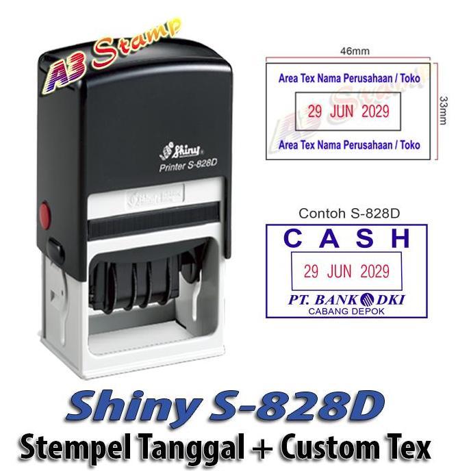 Stempel Shiny S 828D Tanggal Otomatis Custom Text