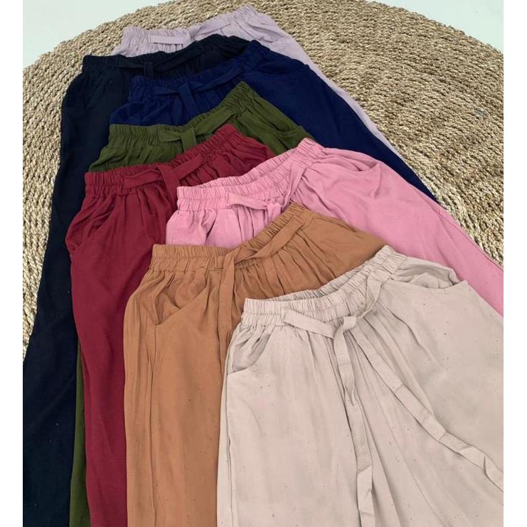 TERKINI KULOT RIBON PANTS / CELANA KULOT TALI / RAYON PREMIUM / UMBRELLA TERKINI