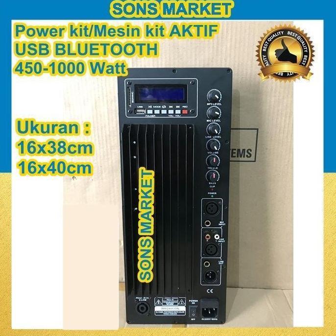 POWER KIT MESIN KIT SPEAKER AKTIF RECORD USB BLUETOOTH 1000 Watt Amplifier