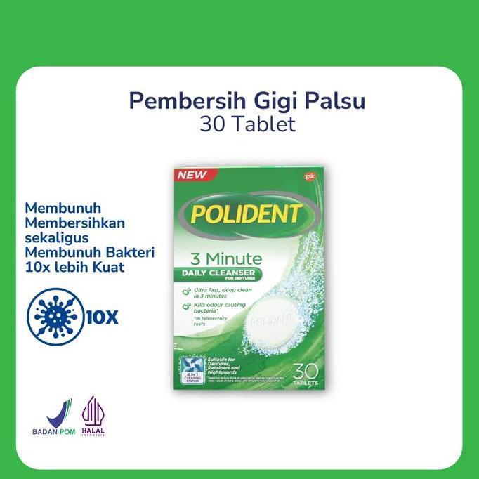 Polident Pembersih Gigi Palsu 30 Tablet