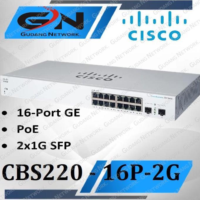 TERLARIS CISCO BUSINESS CBS220-16P-2G SMART SWITCH / CISCO CBS220 / 16-PORT GE