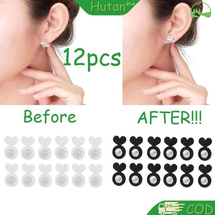 OTNEUDA 12 Bauh Premium Pantat Anting Silikon Stopper Penutup/Penahan/Bantalan Anting Tusuk