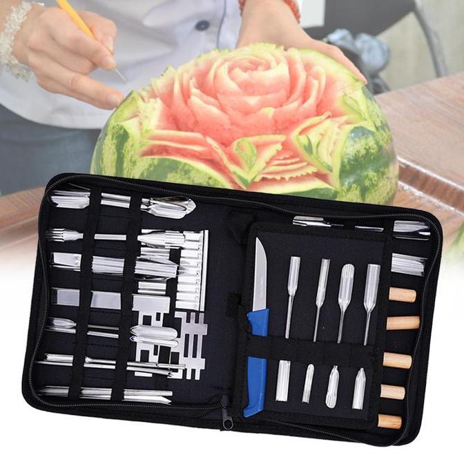 VINENNI 46pcs Pisau ukir buah pisau garnish pisau carving Pisau Ukir Buah