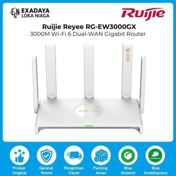 TERLARIS RUIJIE RG-EW3GX , 3M WIRELESS WIFI 6 DUAL-WAN GABIT ROUTER / PENGGANTI RG-EW1800GX PRO