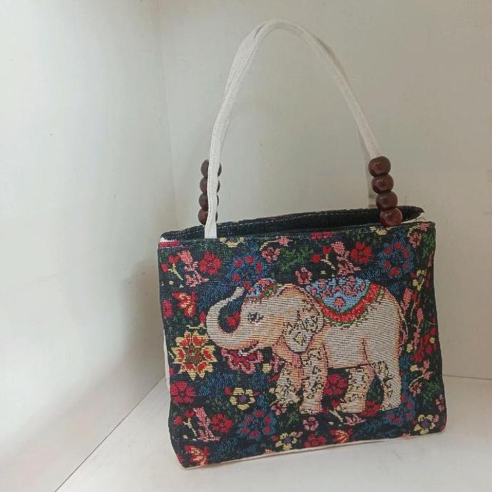 tas thailand motif gajah tas kanvas karakter