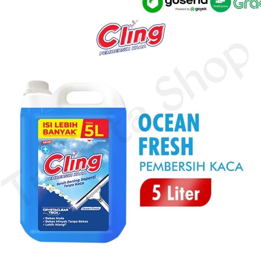 Cling Pembersih Kaca Jerigen 5 Liter Ocean Fresh