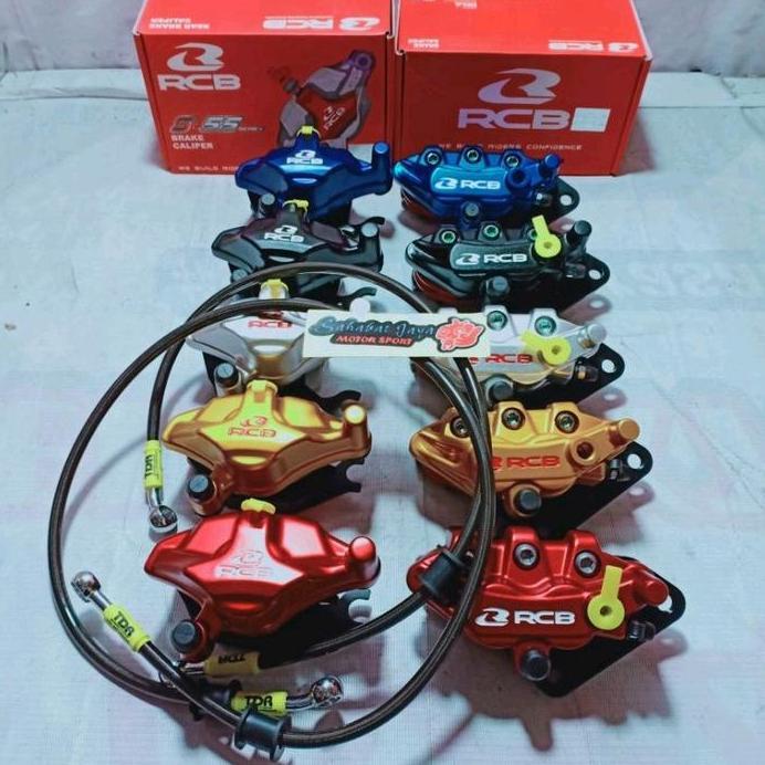 Paket RCB Kaliper Depan RCB Kaliper Belakang RCB Selang Rem Depan Belakang TDR Hitam Karbon Satria F