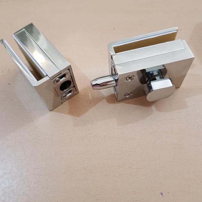 kunci slot pintu kaca kamar mandi stainless