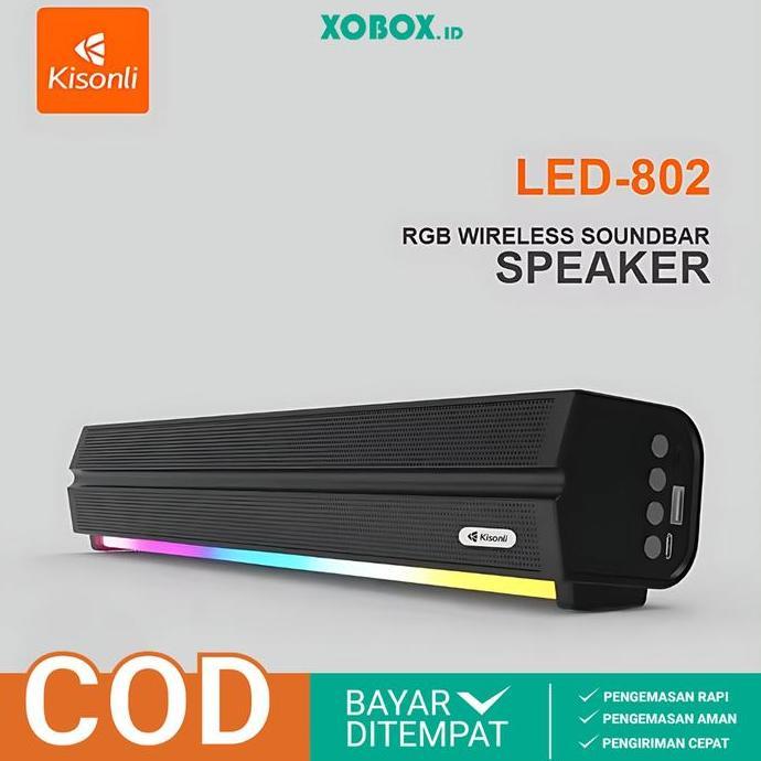 CABBALUS Speaker Bluetooth/ Wireless Komputer LED802 Kisonli Soundbar 5.3 Super Bass Portable  Jam