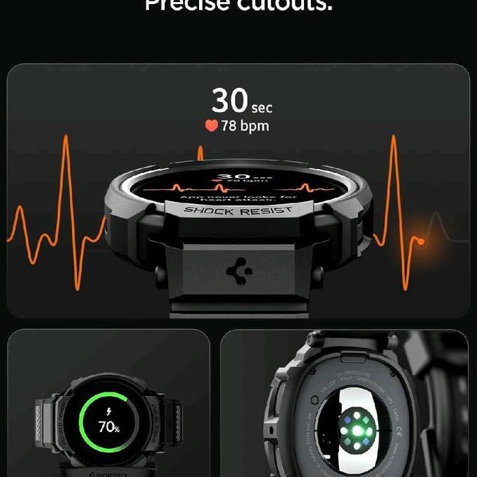 Strap Case Samsung Galaxy Watch 8 44mm 40mm Spigen Rugged Armor Pro Band Sport Waterproof Casing Cov
