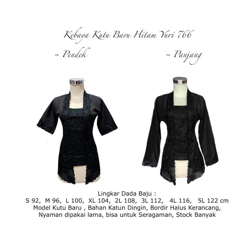 Termurah Kebaya Kutu Baru Bordir Hitam Yuri 766
