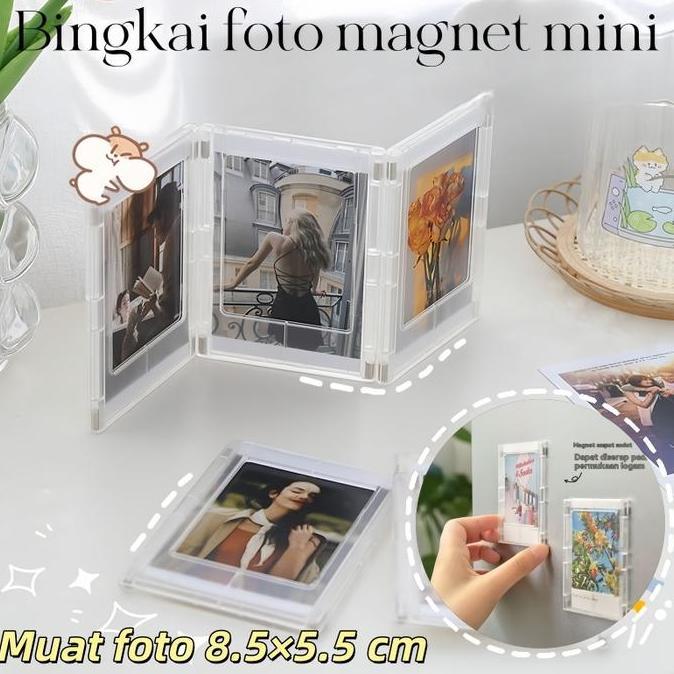 BOTOF Acrylic Magnet Album Polaroid Magnetik Bingkai Foto Kreatif DIY Magnetik Bingkai Foto Kosong B