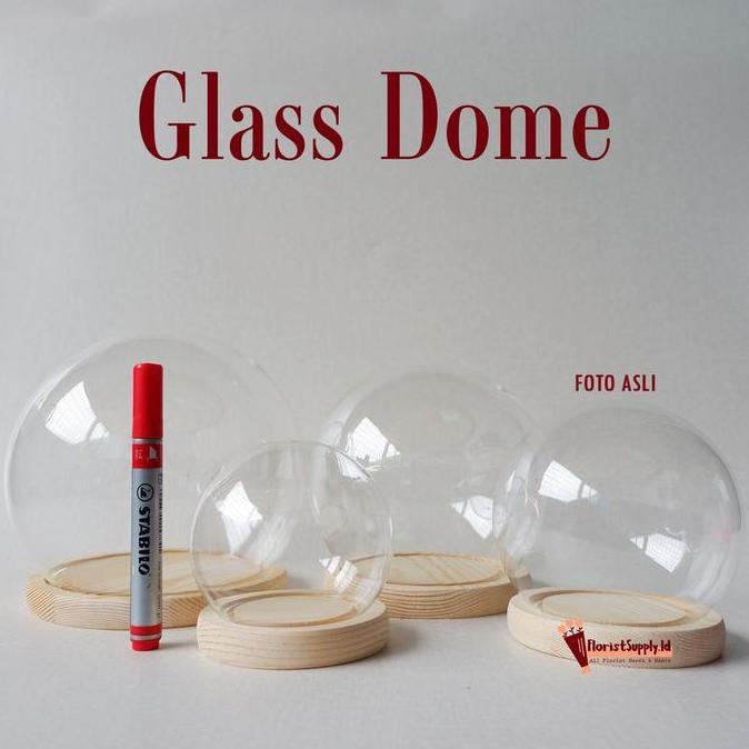 FLOPY Glass Dome Circle / Bulat / Flower Dome Bulat Import / Buket Wisuda
