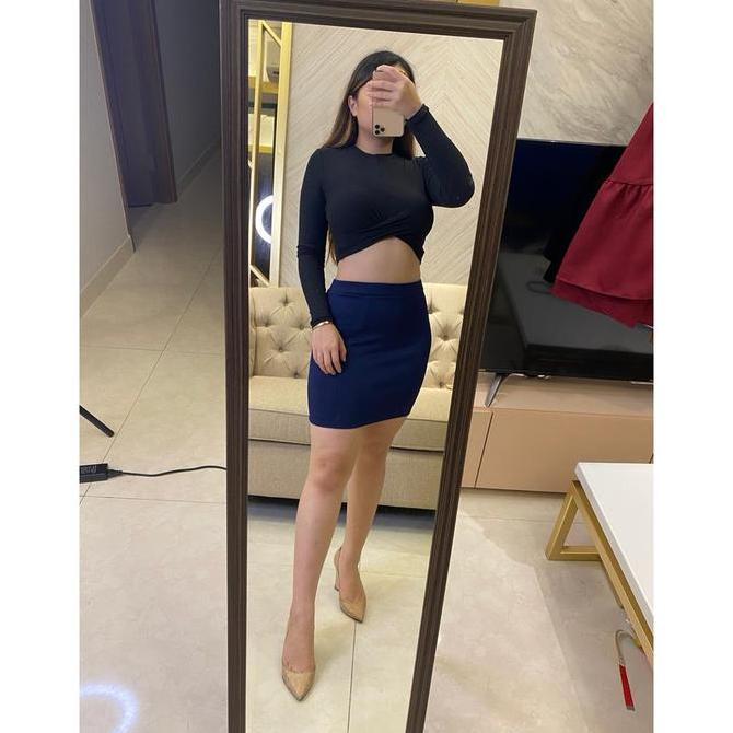 HEMAT LUAR BIASA rok span mini pencil wanita Formal Panjang Pendek Hitam Putih Cewek HEMAT LUAR BIAS