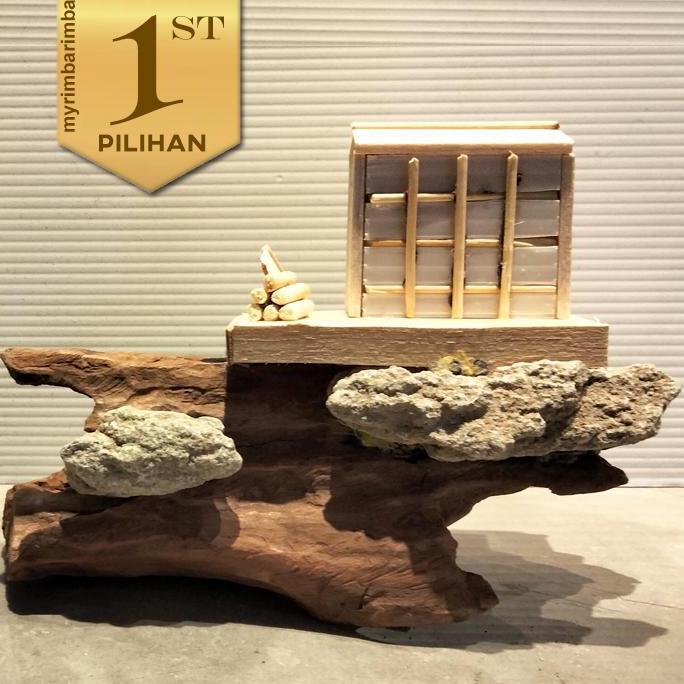 Hiasan Kayu + Rumah Jepang Hias Aquarium Ikan Hias Tanaman Aquascape