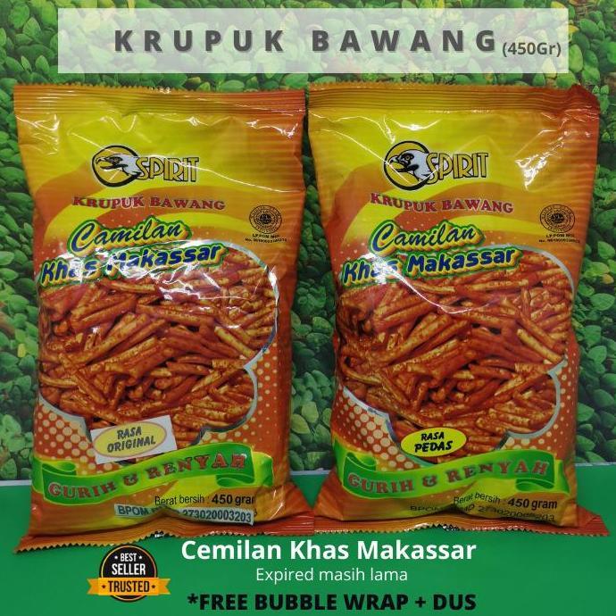 Dryfood- Krupuk / Kerupuk Bawang 450Gram Kerupuk Bawang Khas Makassar / Makasar