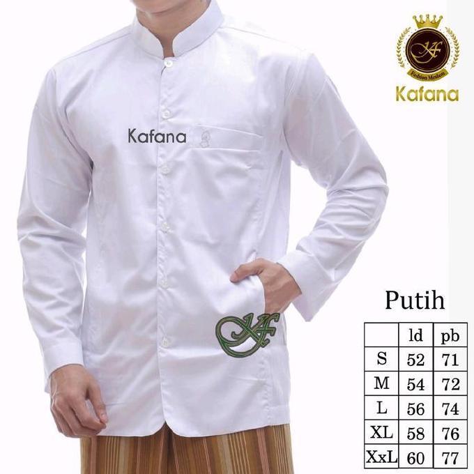 TRIONOWAN  - BAJU KOKO KAFANA SEMI JAS TEROMPAH KOKO PRIA DEWASA UKURAN S M L XL XXL PUTIH MUSLIM TO