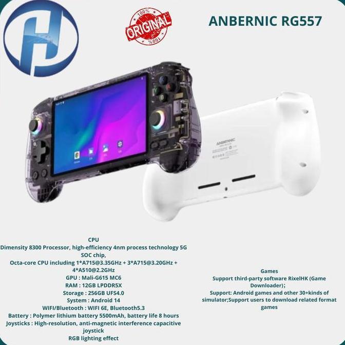 Ivacoss99 - ANBERNIC RG557 Game Console Android System 12GB/256GB Portable Retro Handheld Game