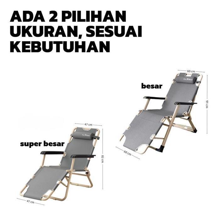 Bivarah - FUNBEAR Kursi Malas Kursi Lipat Kursi Santai Lipat Tempat Tidur Lipat Portable Kursi Lipat