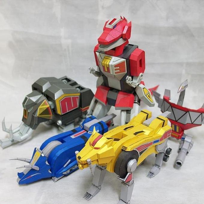 (Mainan Kertas) DIY Papercraft Mecha Megazord