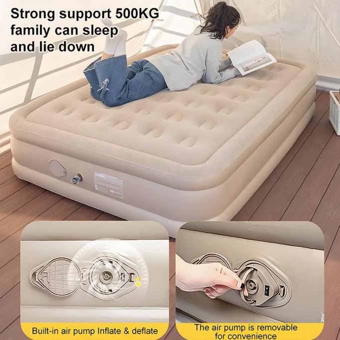 Fluent- Matras Kasur Angin Camping Kasur Angin Pompa Otomatis Kasur Pompa Lipat Kasur Tiup Queen Kas