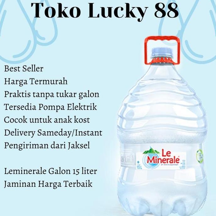 Dolci- Air Galon Le Minerale 15 Liter Mineral Sekali Pakai Aqua Cleo Vit Water