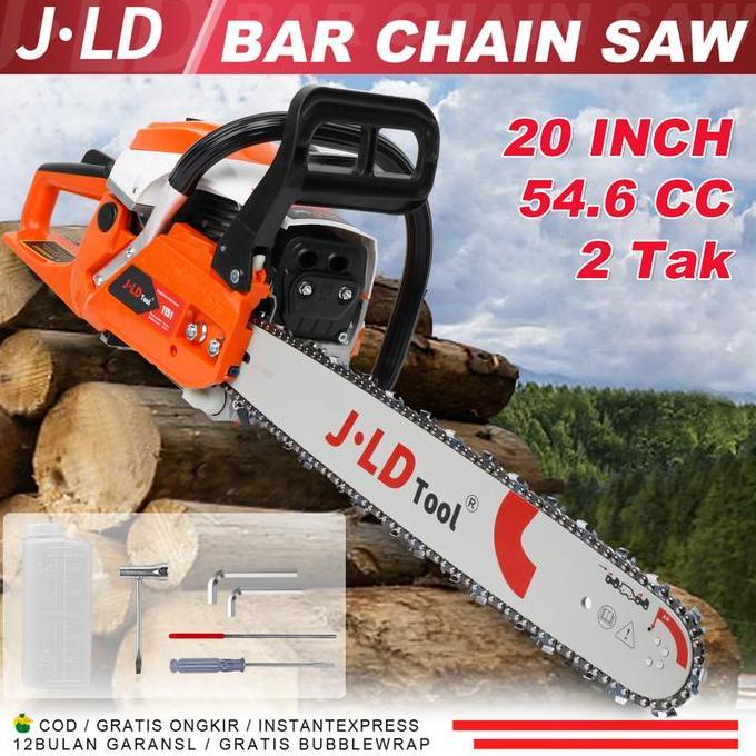 Destrifamel - JLD  Gergaji Mesin Chainsaw 54.6CC MesinKayu Mesin 20inch Pohon Kayu Kualitas Sinso Mi
