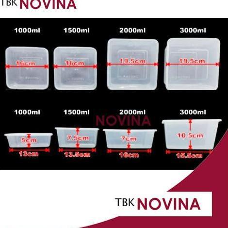 [Pack 25 Pcs]Thinwall KOTAK SQUARE BESAR food container box tempat makan plastik kotak nasi