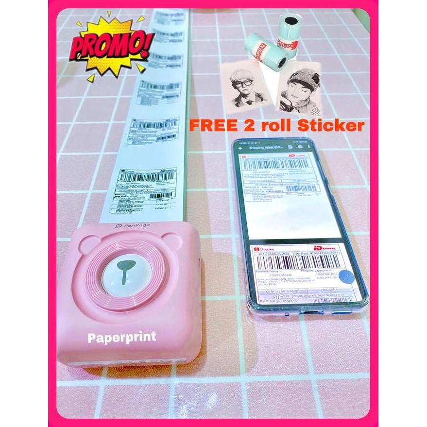 Kantorlengkap- Peripage A6 03 304 Dpi 57X30 Mini Printer Bluetooth Dupe Paperang