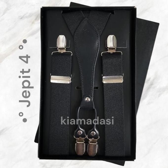 Spuntino- Suspender Pria Bretel Dewasa Suspender Hitam Fashion Suspender Anak Abu Coklat Tali Karet
