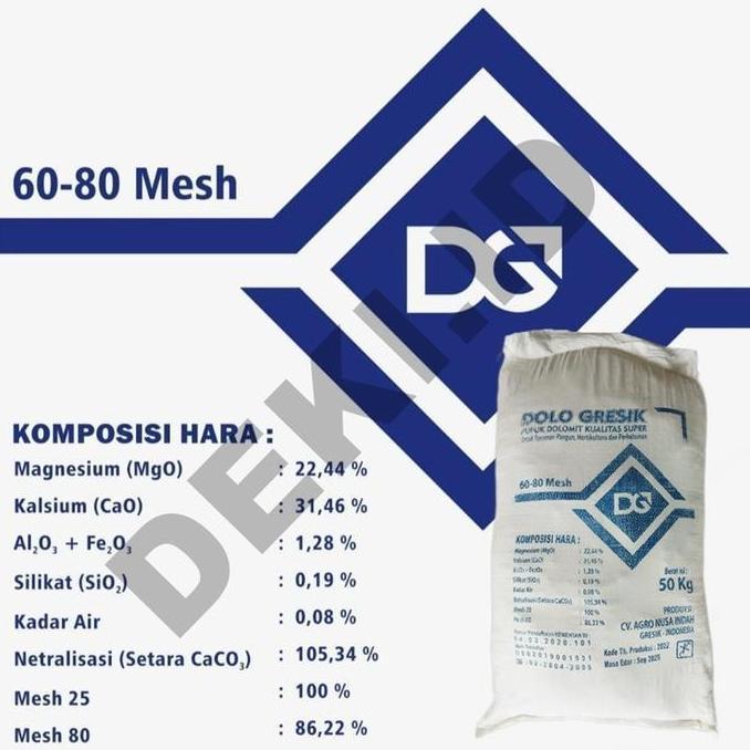 Giardino- Kapur Dolomit 50 Kg Via Instant Kaptan Dolomite Kemasan Karung Karungan