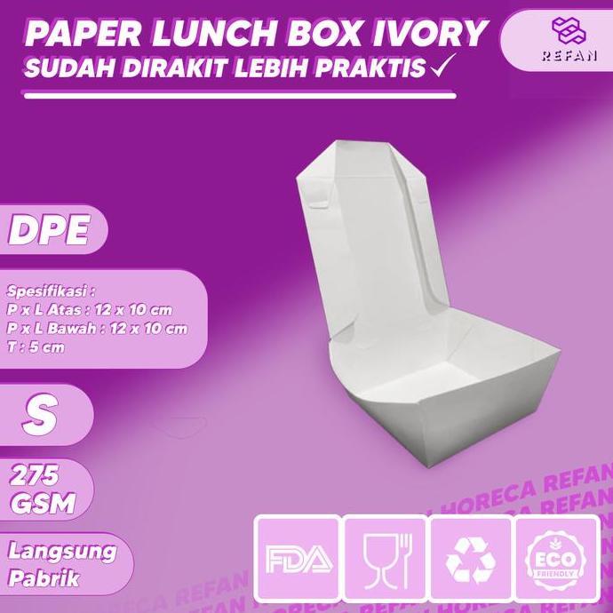 LUNCH BOX UKURAN S - PAPER BOX SIZE S - KOTAK MAKAN KERTAS PREMIUM FYP