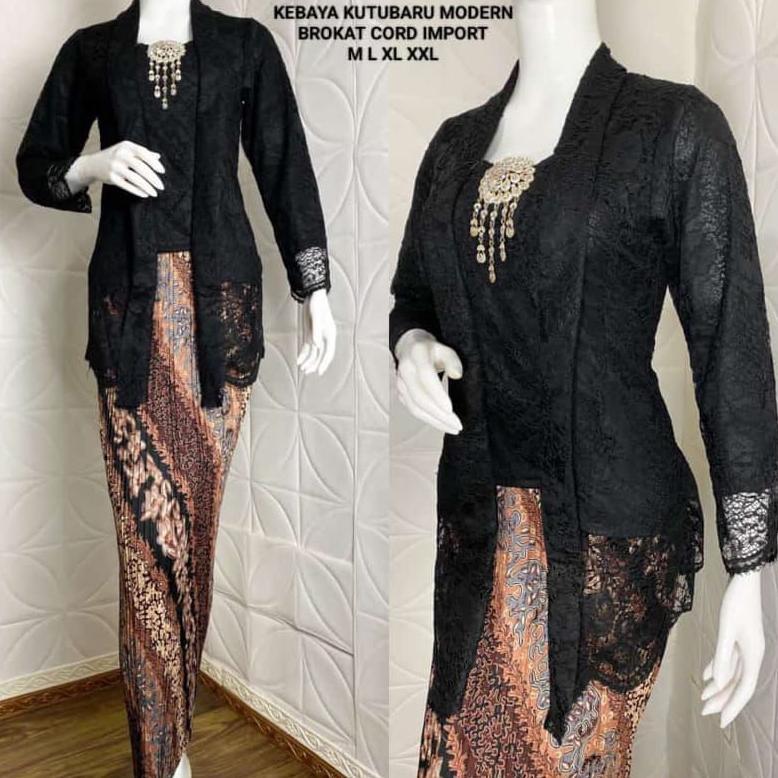 Berkualitas Atasan Kebaya Brokat Modern Set Kebaya Kutu Baru Brokat Lengan Panjang Lidya Baju Kondan
