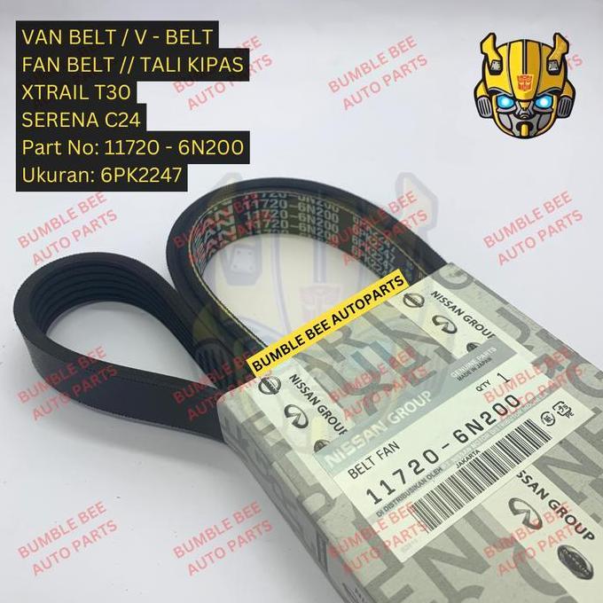 Ferrypoer43 - VAN BELT FAN BELT - 6PK2247 - XTRAIL T30 / SERENA C24 - 11720-6N200 - V BELT - TALI KI