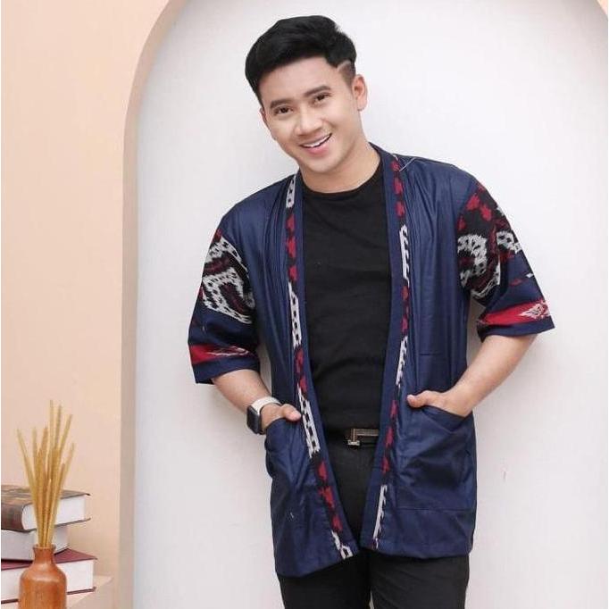 YUK CHECKOUT  Outer Kimono Tenun Unisex Premium Kekinian Handmade Jaket Katun Pria Wanita Casual Bah