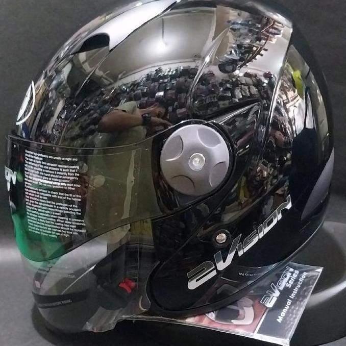 HELM KYT 2VISION SOLID-HELM KYT HALF FACE DOUBLE VISOR