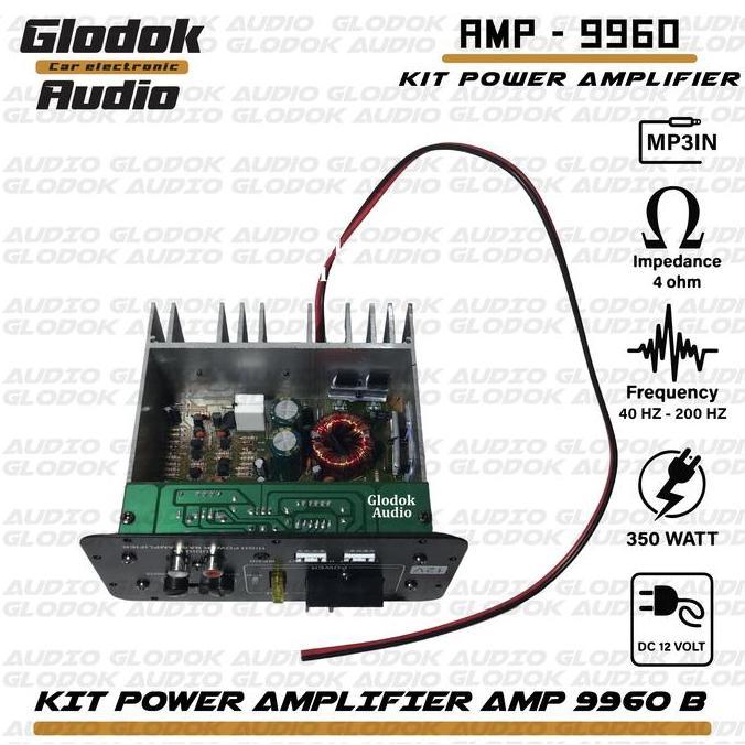 Promo KIT POWER Amplifier AMP 9960 Bastub 12 inch Mosfet 350 watts Subwoofer 6-12 inch MP3 Input DC 