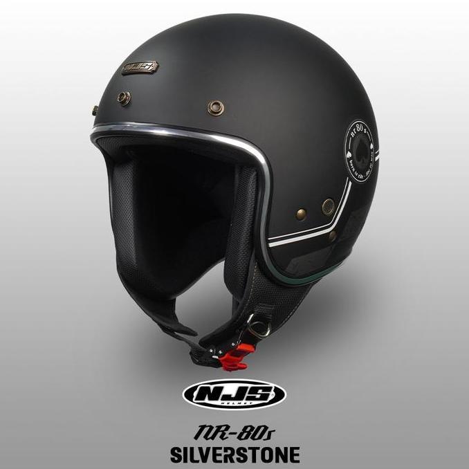 NJS Nr80's SILVERSTONE Glossy /doff - Helm Retro | Helm NJS | NJS | Nr80s | NJS Motif | NJS Bogo | H