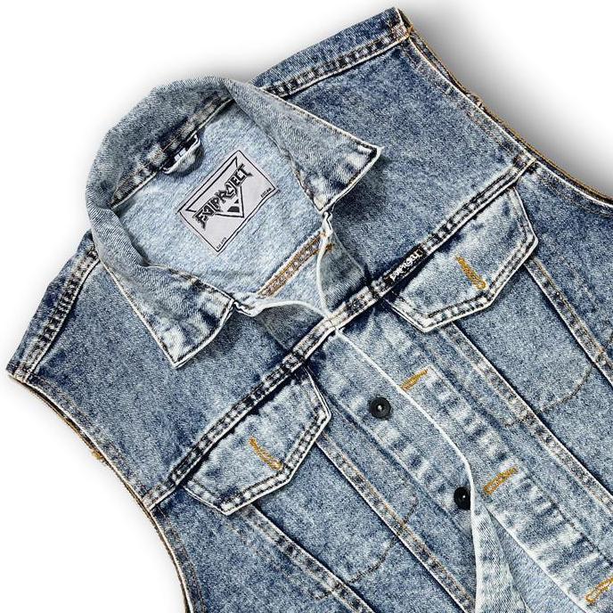 Uomo- Falproject Rompi Washing Snowlight Vest Denim Pria