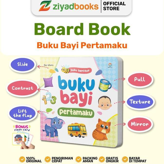 Bivarah - Buku Bayi 0 sampai 6 bulan Boardbook - Buku Bayi Pertamaku Berfitur Anak