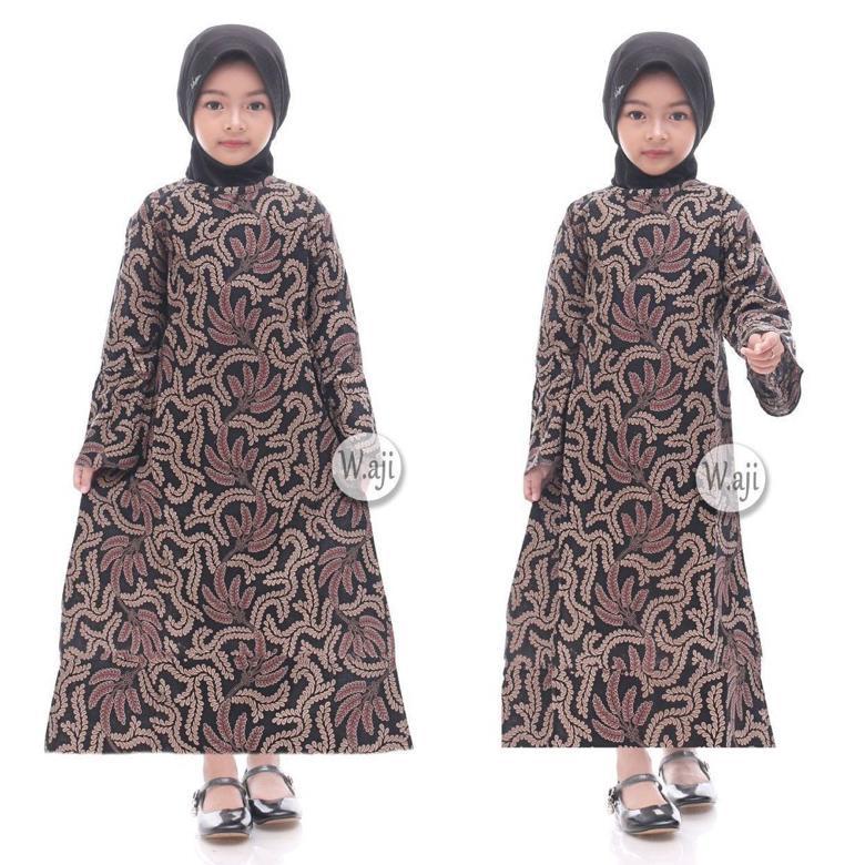 Viral  Baju Gamis Batik Anak Perempuan Umur 3-12 Tahun Modern / Drek Kondangan Pesta Anak Cewek