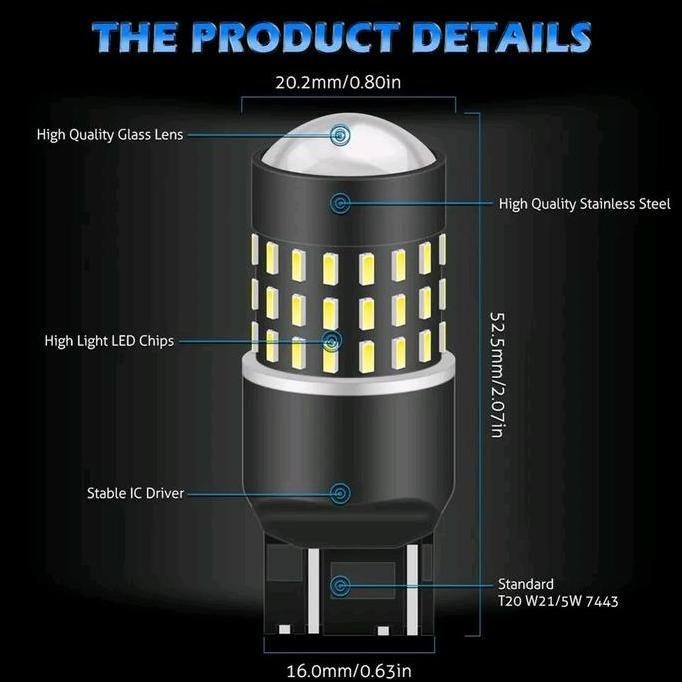 Lampu Rem mobil Led T20 7443 4 kawat free error Car