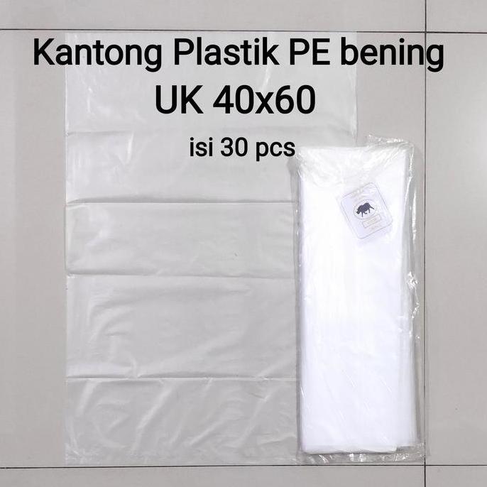 Langsungpas- Kantong Plastik Pe Bening Uk 40X60, Plastik Bening, Plastik Sayur