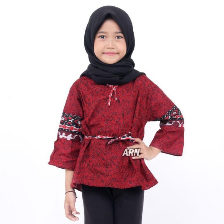 Promo Bulan Ini Blus Batik Anak - Baju Batik Anak Perempuan Usia 2-10 Tahun - Blus Anak - Baju Batik